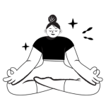 ```markdown
Illustration einer Person in Meditationshaltung für Online-Yoga-Kurse, fördert innere Ruhe und Achtsamkeit.
```